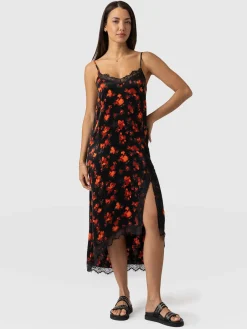 Fashion Saint and Sofia Harper Lace Cami Dress - Red Aurora