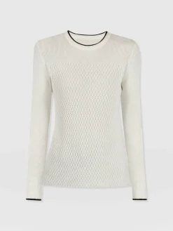 Discount Saint and Sofia Honeycomb Rib Sweater - Cream