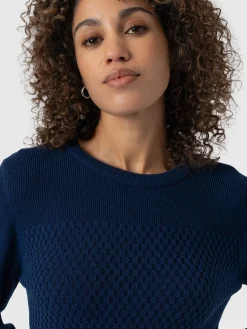 Best Saint and Sofia Honeycomb Rib Sweater - Navy