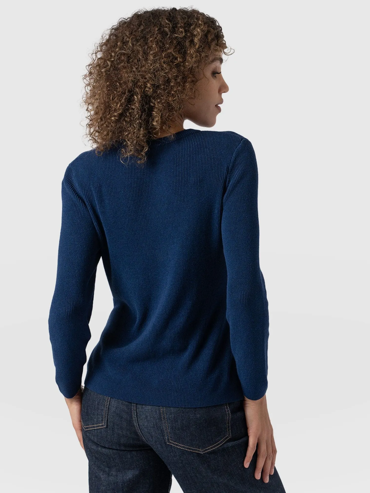 Best Saint and Sofia Honeycomb Rib Sweater - Navy