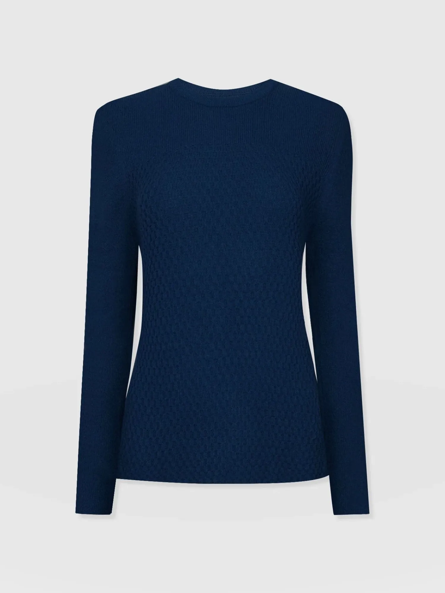 Best Saint and Sofia Honeycomb Rib Sweater - Navy