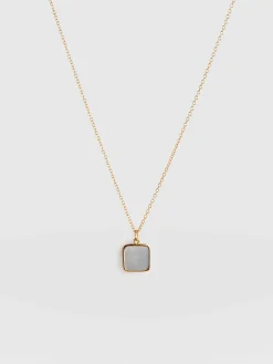 Sale Saint and Sofia Iridescence Square Charm Necklace - Gold