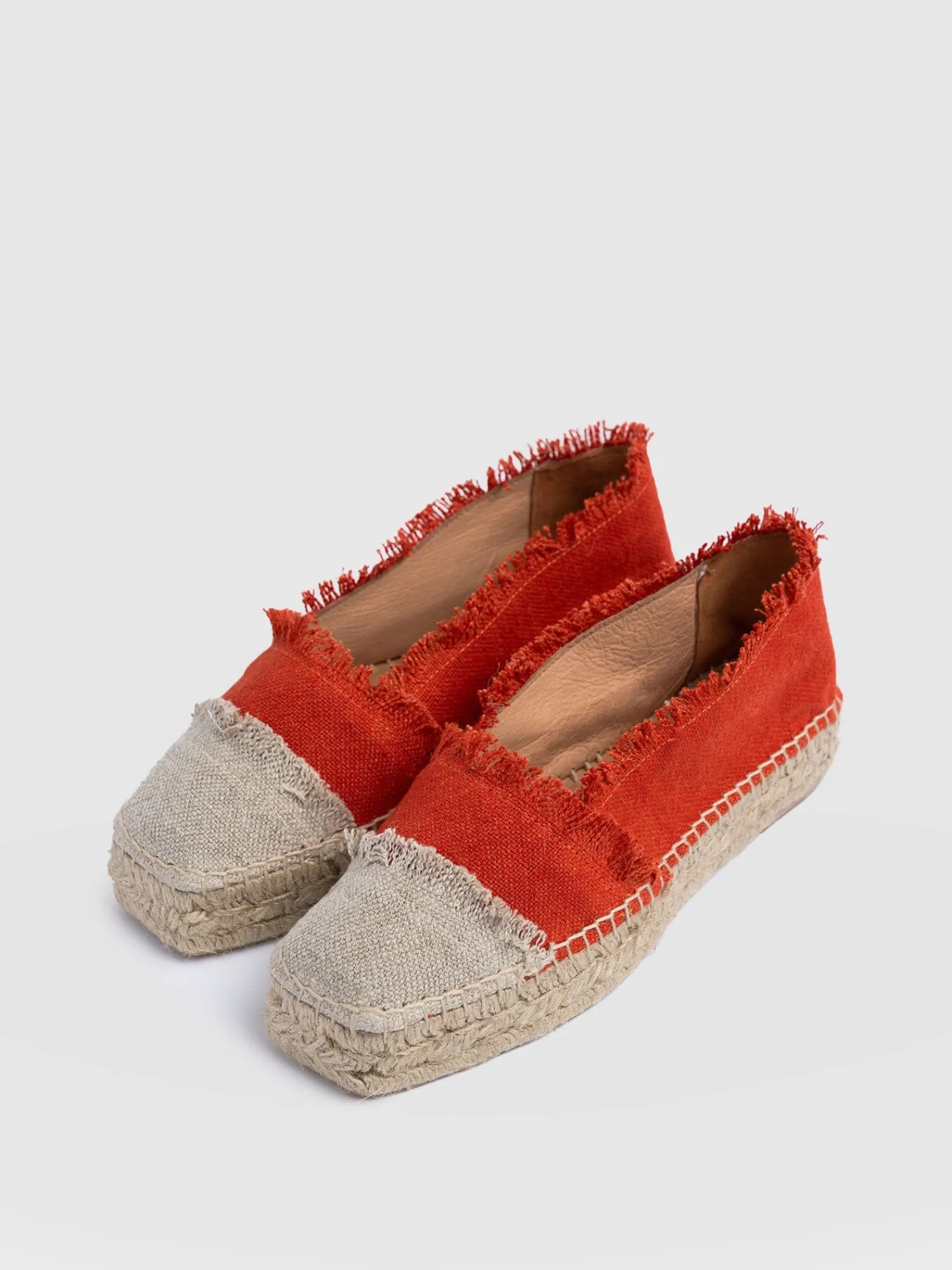 Best Saint and Sofia Ivy Frayed Espadrille Pumps - Orange