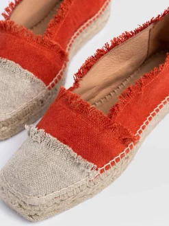 Best Saint and Sofia Ivy Frayed Espadrille Pumps - Orange
