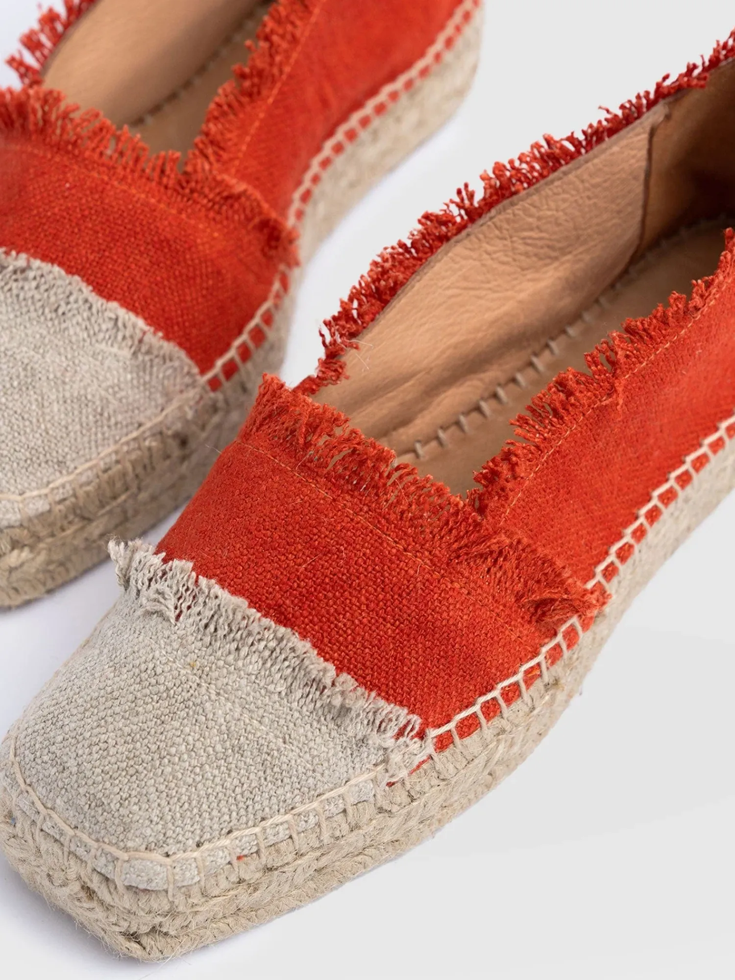 Best Saint and Sofia Ivy Frayed Espadrille Pumps - Orange