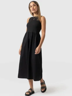 Hot Saint and Sofia Ivy Full Skirt Sleeveless Dress - Black