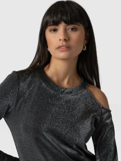 Best Saint and Sofia Jasna Cold Shoulder Tee - Silver