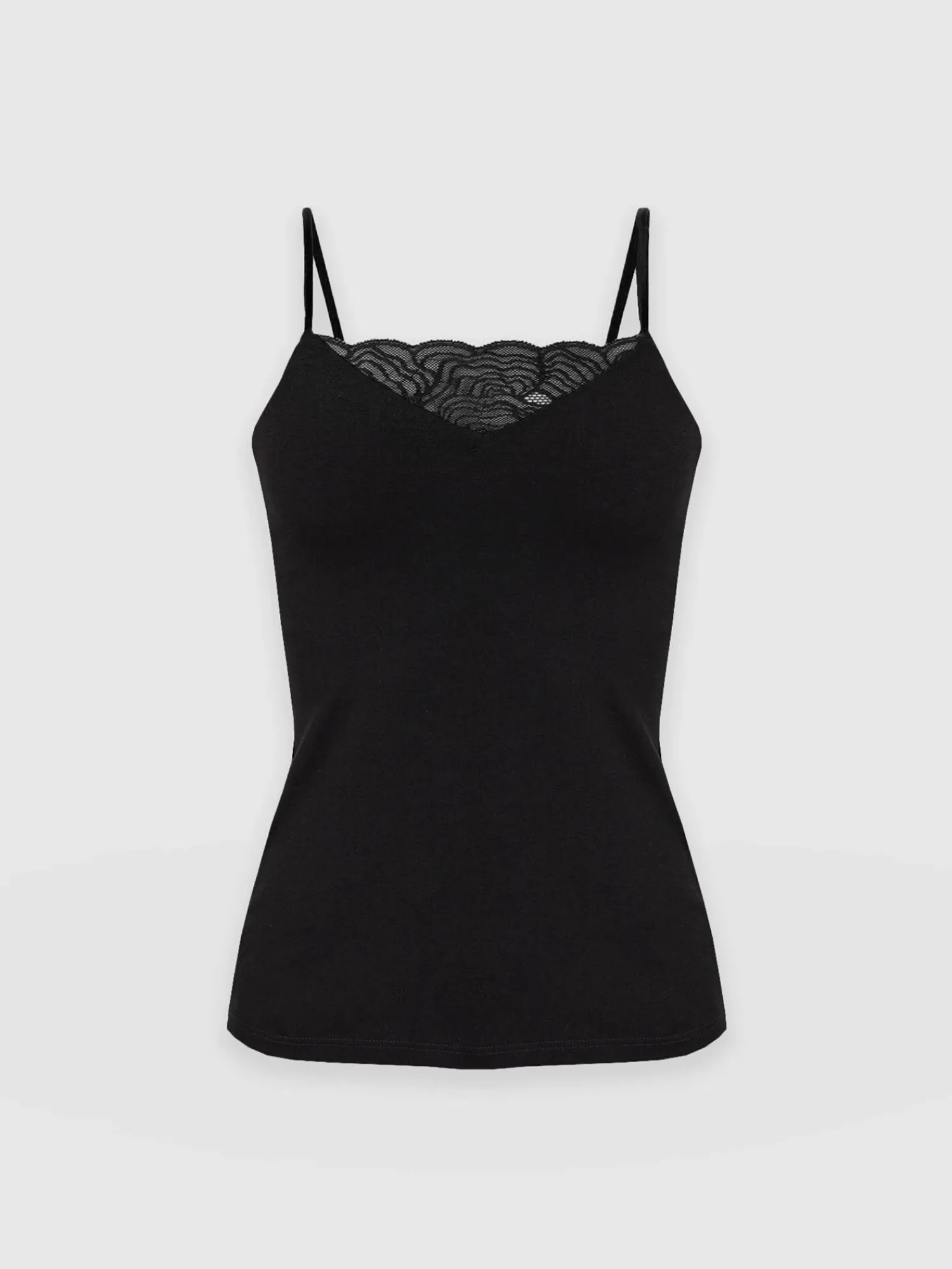 Online Saint and Sofia Jersey Lace Cami - Black