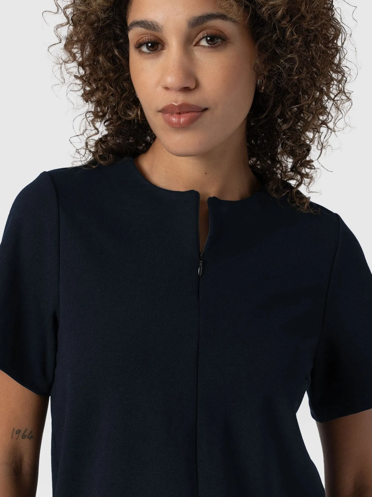 Hot Saint and Sofia Keller Zip Up Tee - Navy