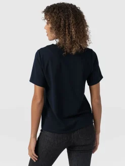 Hot Saint and Sofia Keller Zip Up Tee - Navy