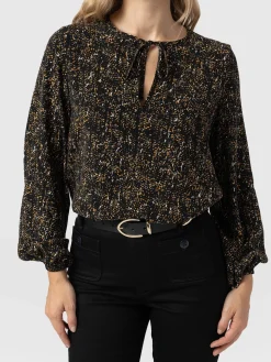 Outlet Saint and Sofia Kristen Blouse - Ditsy Leopard