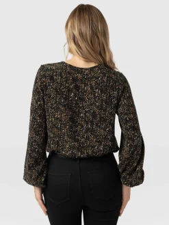 Outlet Saint and Sofia Kristen Blouse - Ditsy Leopard