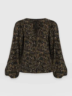 Outlet Saint and Sofia Kristen Blouse - Ditsy Leopard