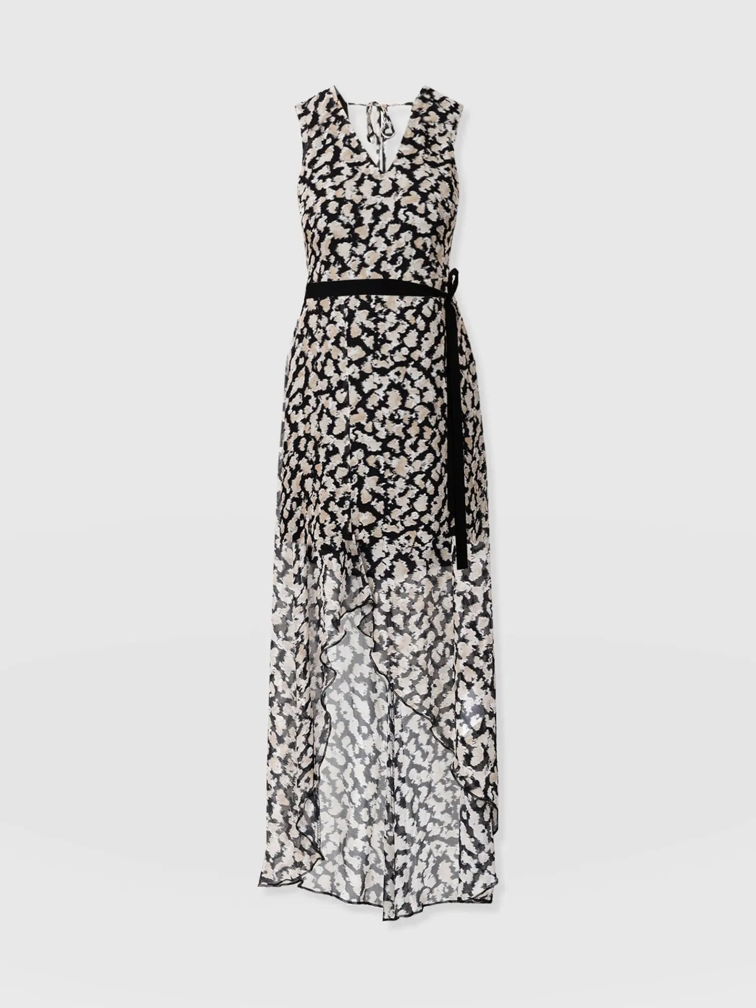 Discount Saint and Sofia Lexi High Low Dress - Black Confetti Petal