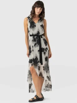 Clearance Saint and Sofia Lexi High Low Dress - White Fade Floral