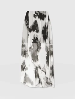 Clearance Saint and Sofia Lexi High Low Skirt - White Fade Floral