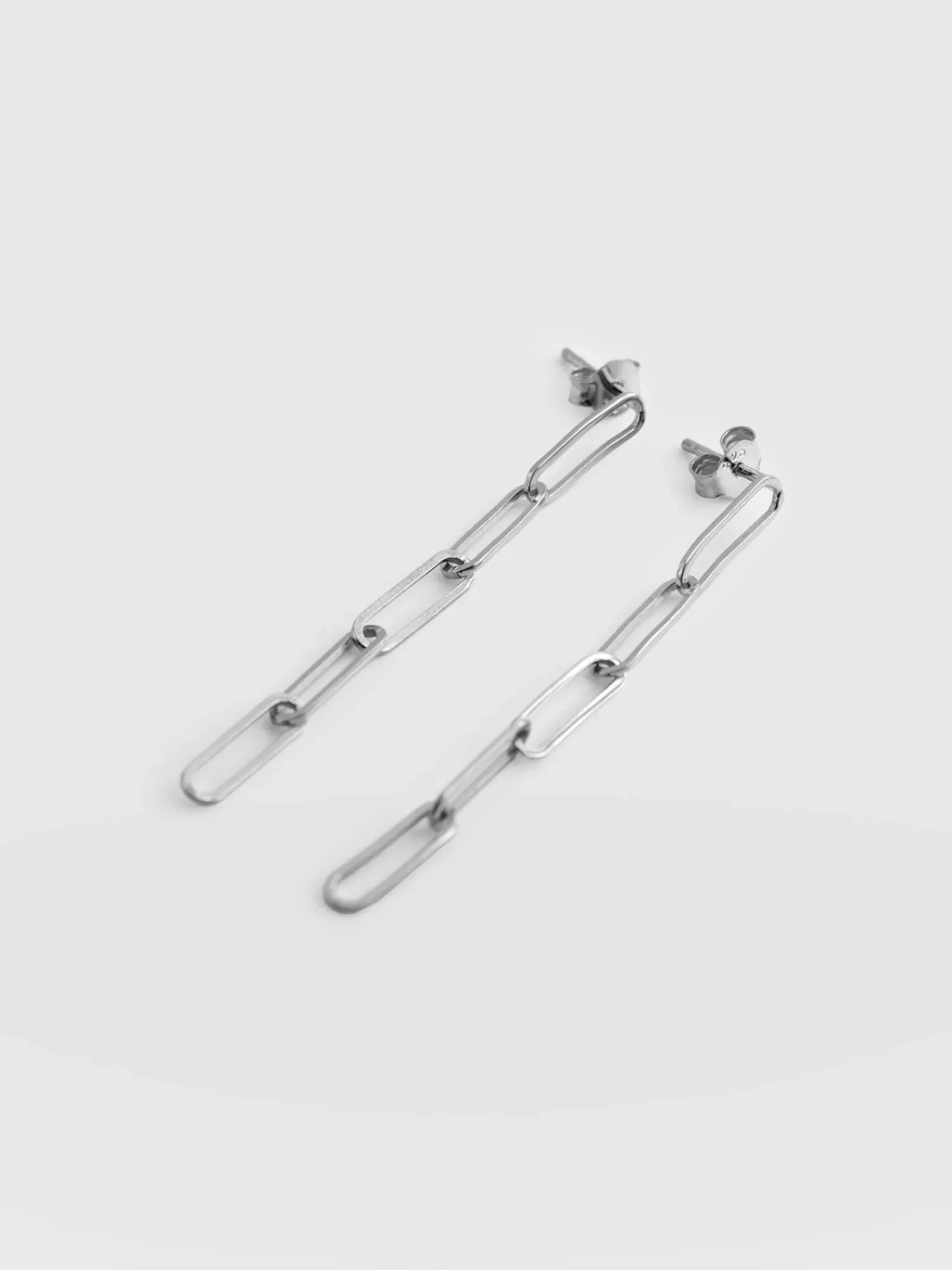 Online Saint and Sofia Link Chain Drop Earrings - Silver