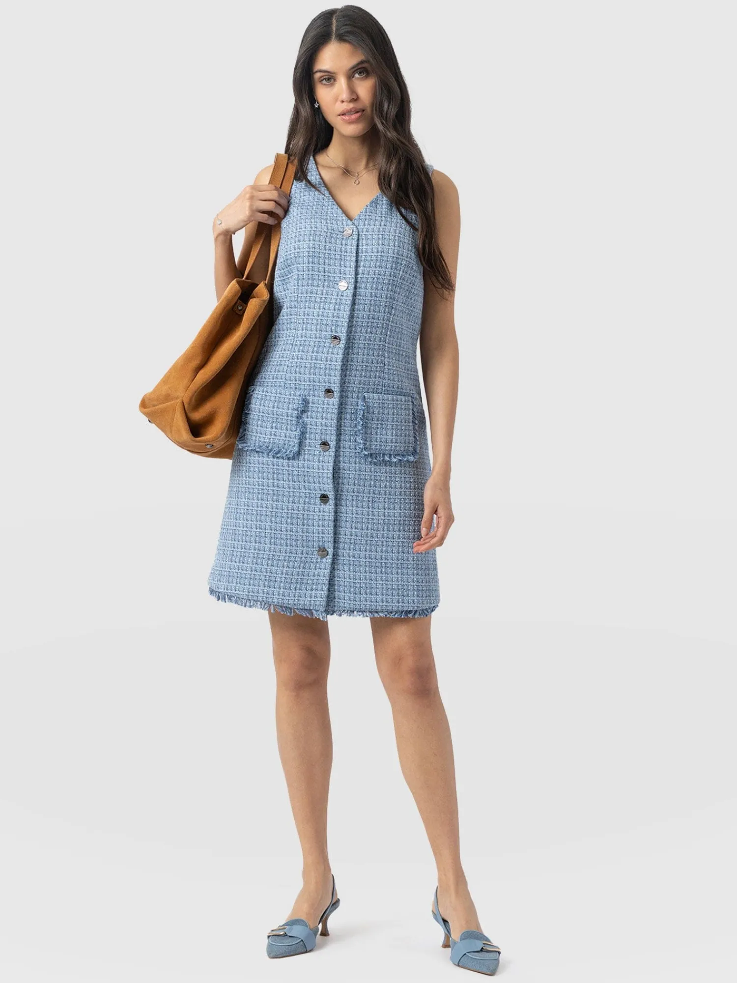Hot Saint and Sofia Luther Mini Dress - Pale Blue
