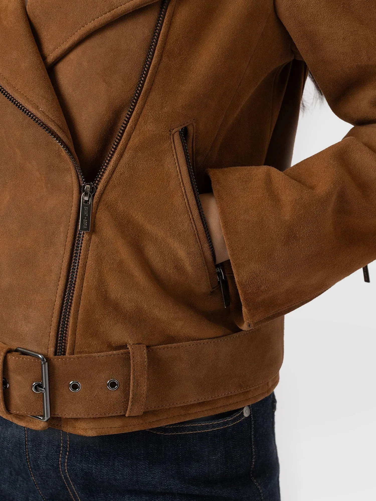 Best Saint and Sofia Luther Suede Jacket - Camel
