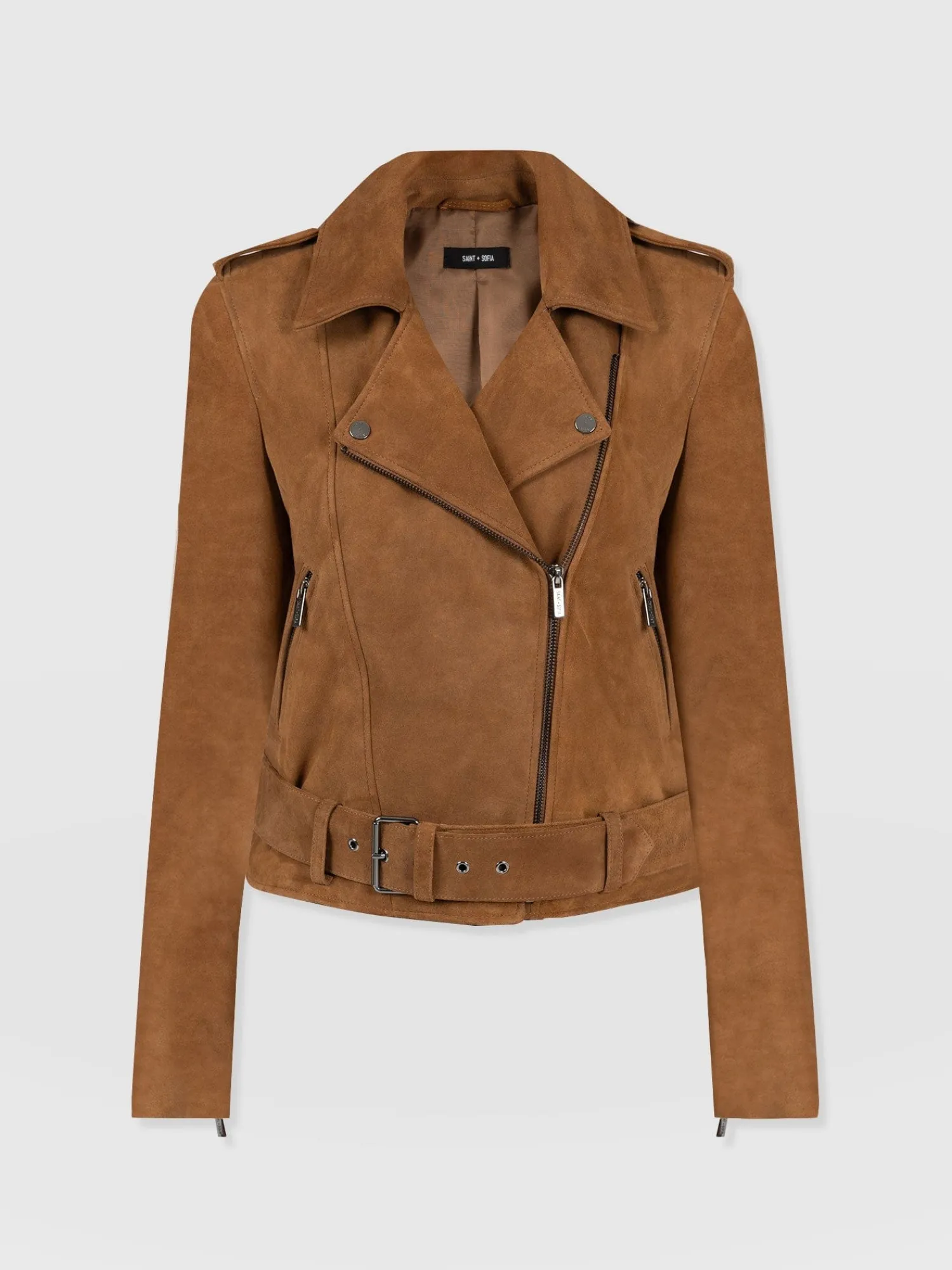 Best Saint and Sofia Luther Suede Jacket - Camel