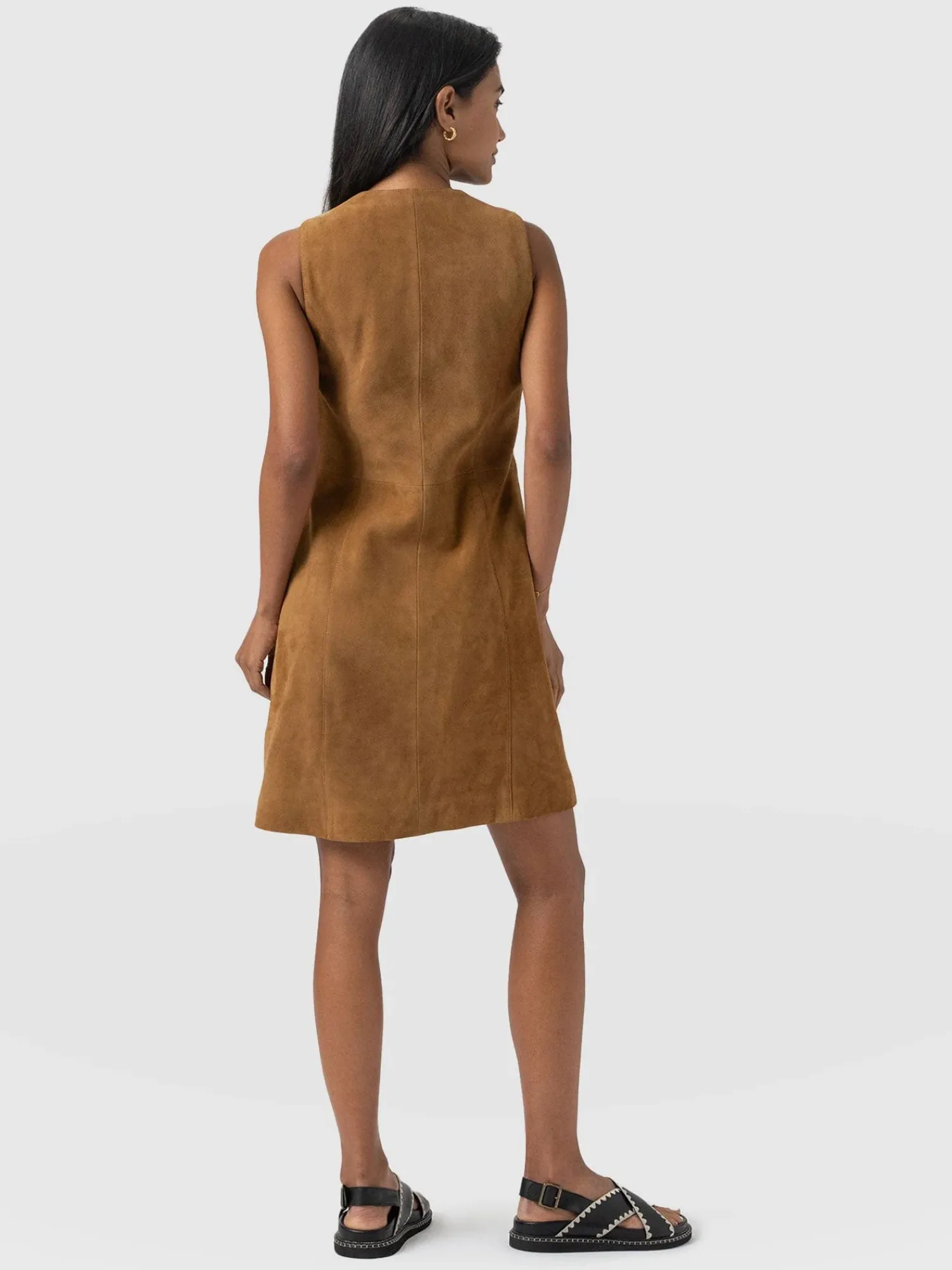 Discount Saint and Sofia Luther Suede Mini Dress - Camel
