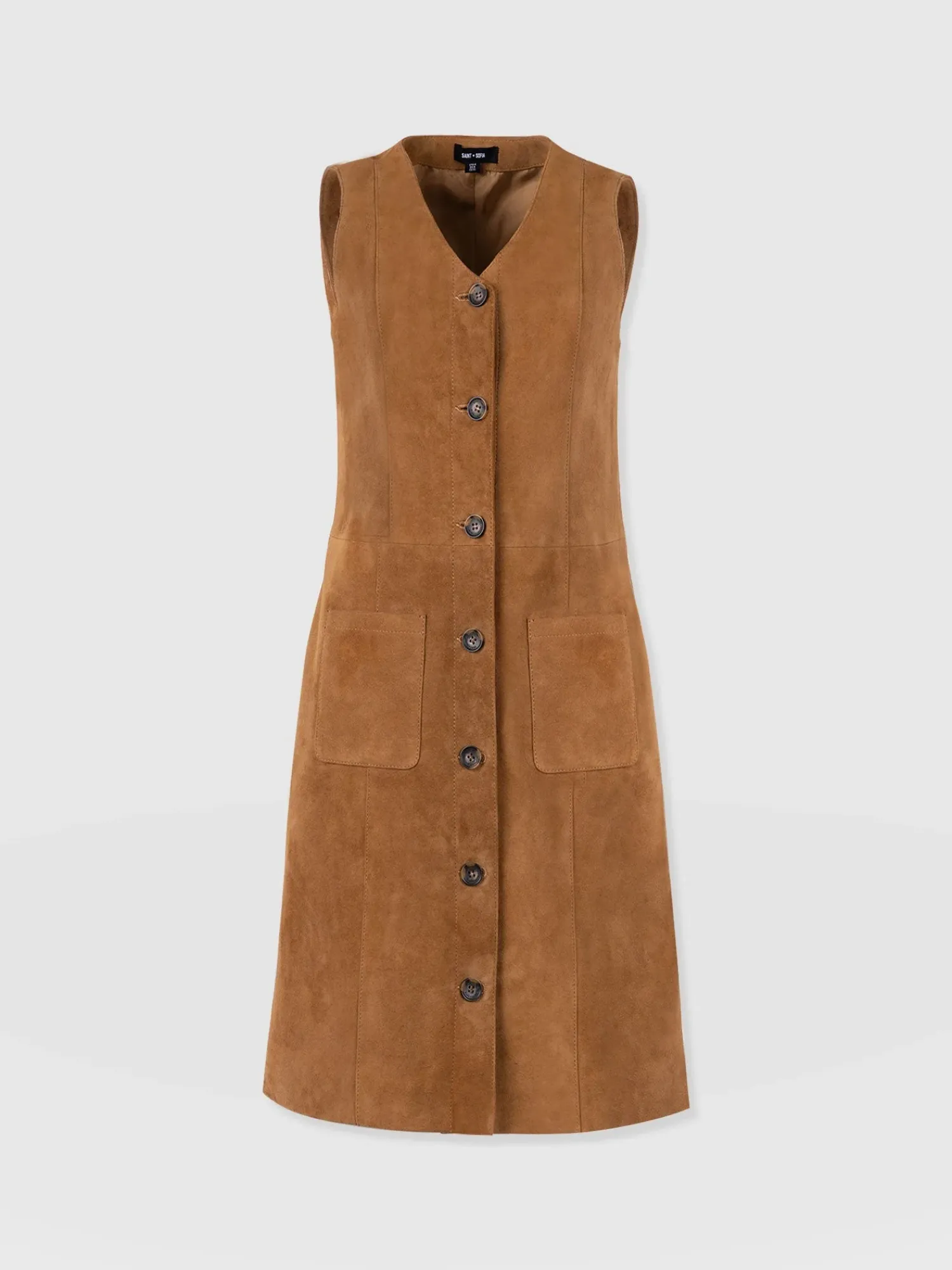 Discount Saint and Sofia Luther Suede Mini Dress - Camel