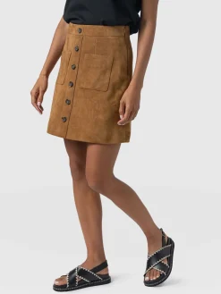 Discount Saint and Sofia Luther Suede Mini Skirt - Camel