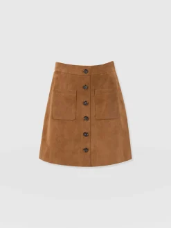 Discount Saint and Sofia Luther Suede Mini Skirt - Camel