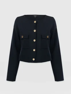 Hot Saint and Sofia Maeva Knit Jacket - Navy