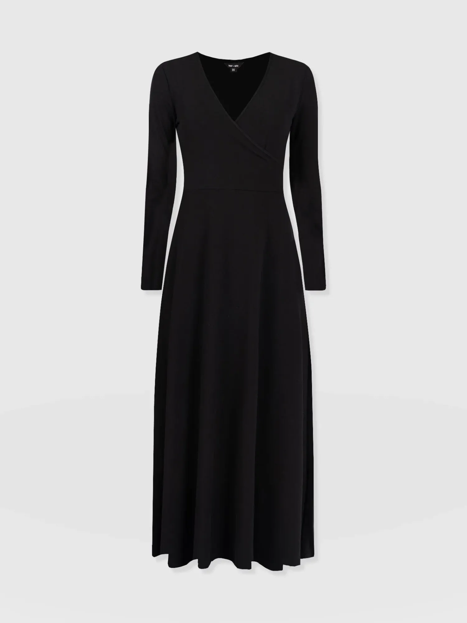 Sale Saint and Sofia Maggie Wrap Midi Dress - Black