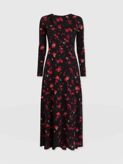 Hot Saint and Sofia Maggie Wrap Midi Dress - Pink Aurora