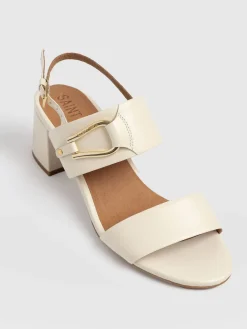 Sale Saint and Sofia Maida Block Heeled Mules - Cream