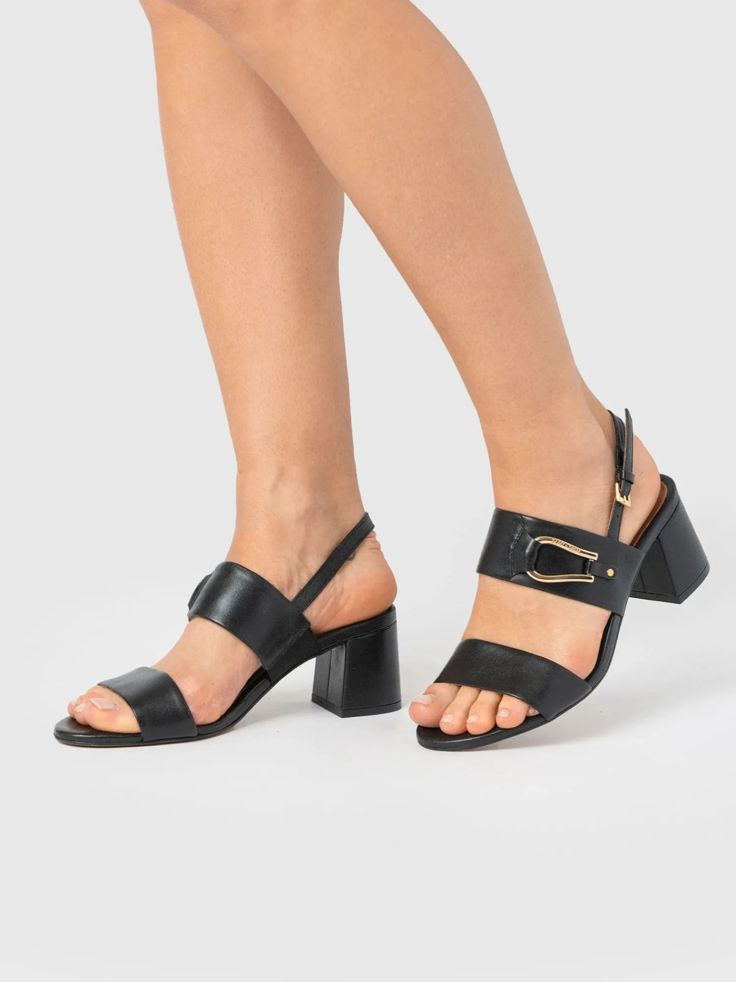 New Saint and Sofia Maida Block Heeled Mules - Black