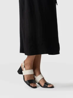 Best Saint and Sofia Maida Block Heeled Sandal - Cream & Black
