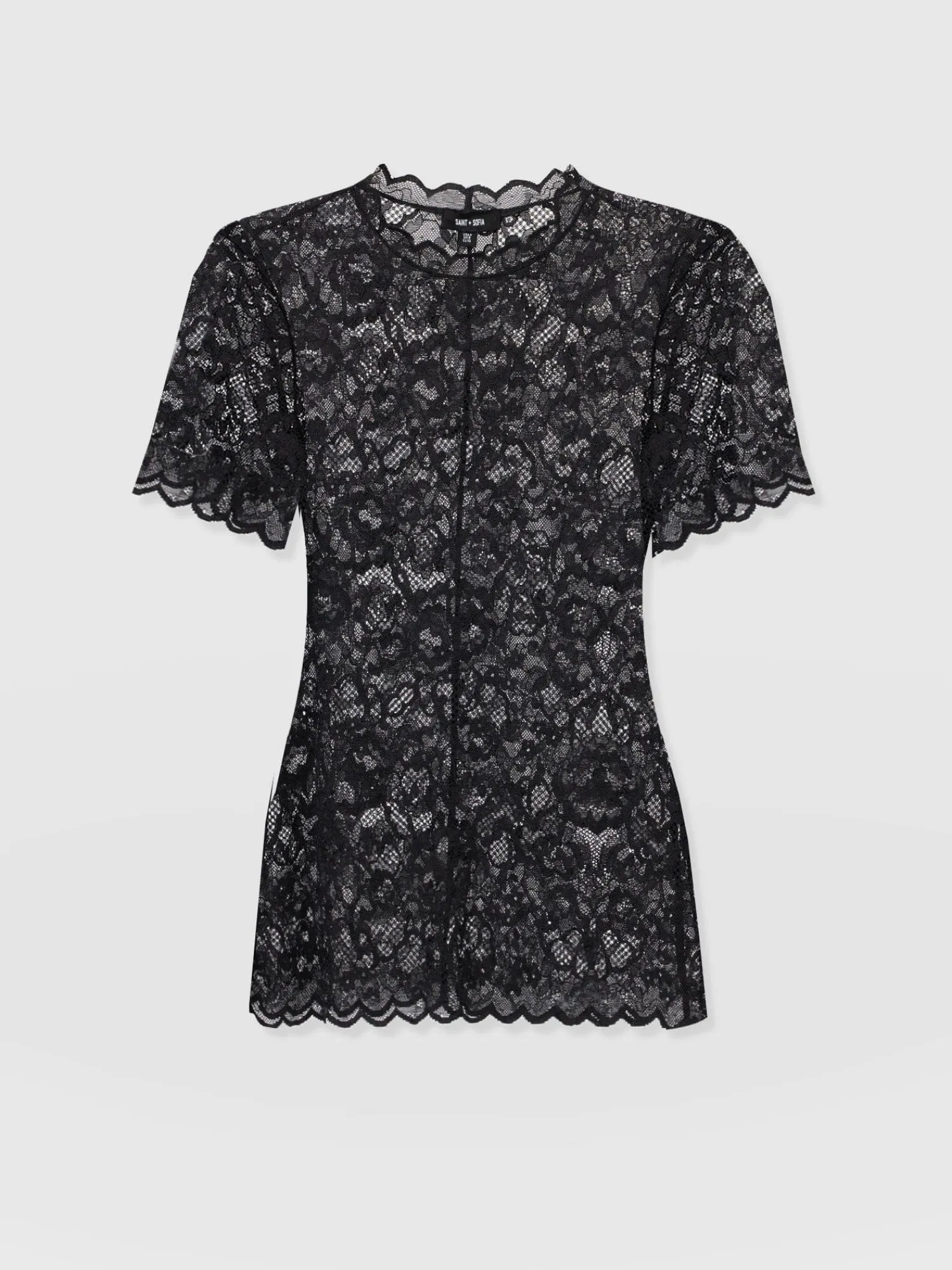 Fashion Saint and Sofia Miranda Lace Short Sleeve Tee - Black
