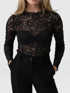 Outlet Saint and Sofia Miranda Lace Tee - Black