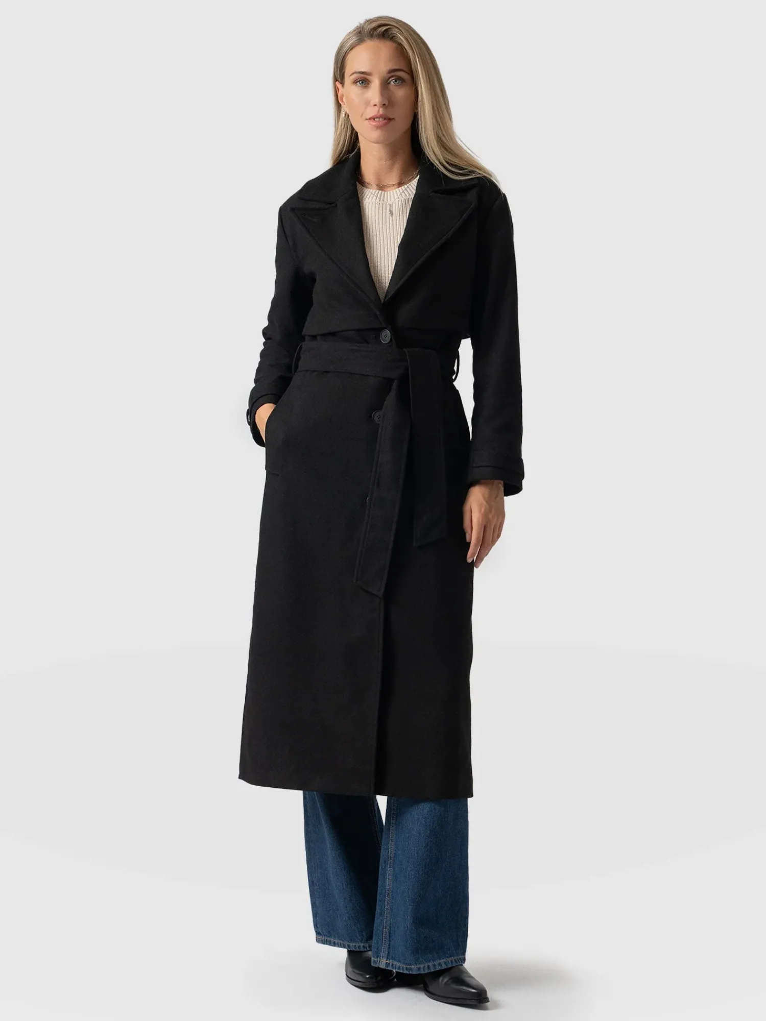 Discount Saint and Sofia Odette Coat - Black