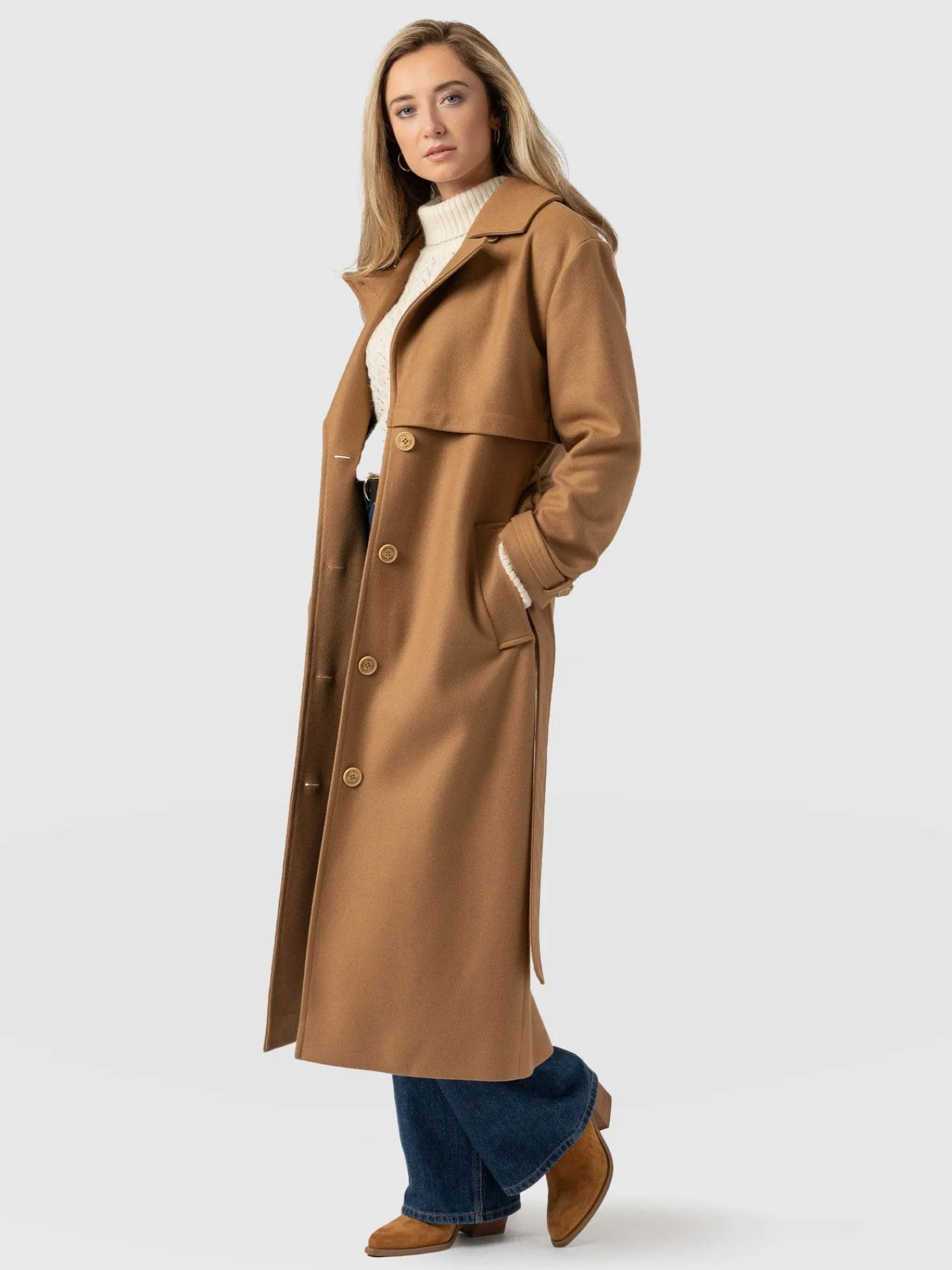 New Saint and Sofia Odette Coat - Camel