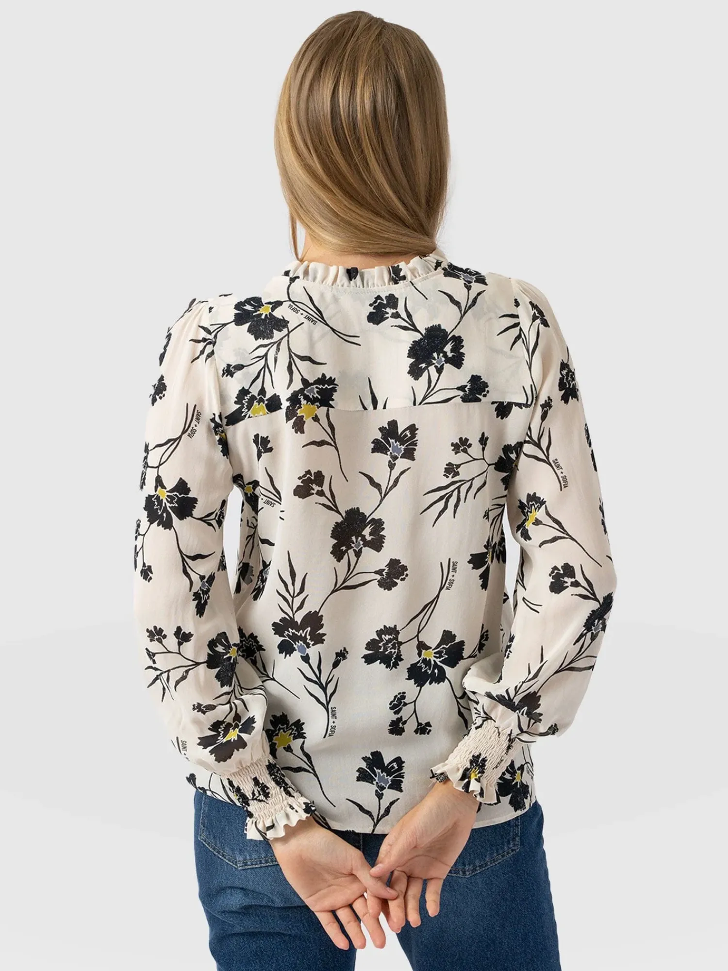 Hot Saint and Sofia Olivia Blouse - White Spring Floral