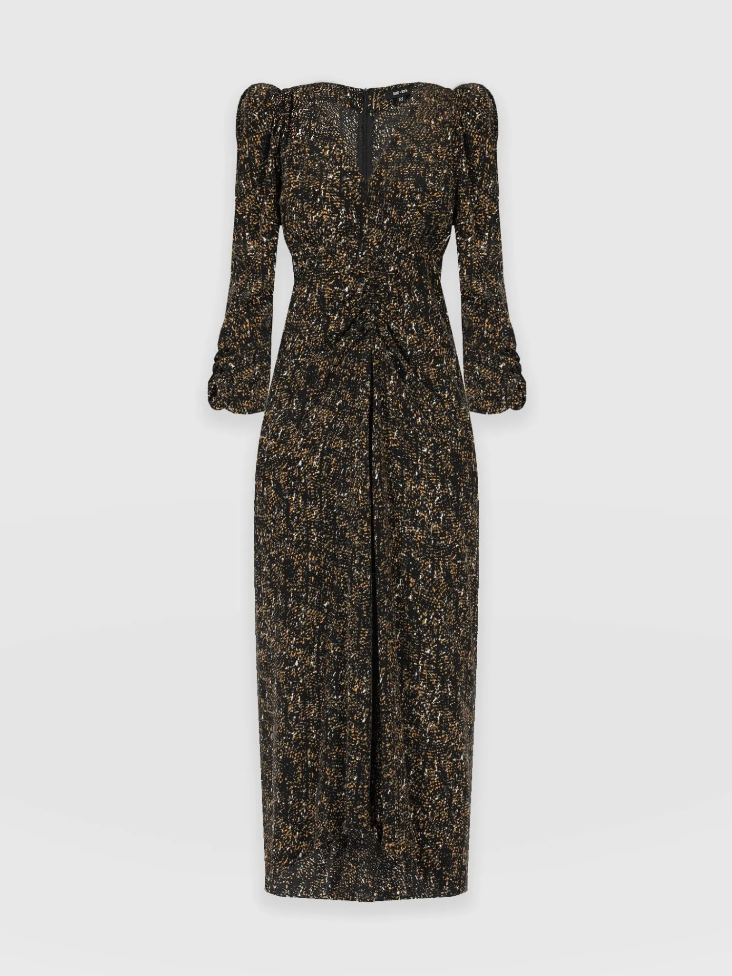 Clearance Saint and Sofia Paloma Ruched Dress - Ditsy Leopard