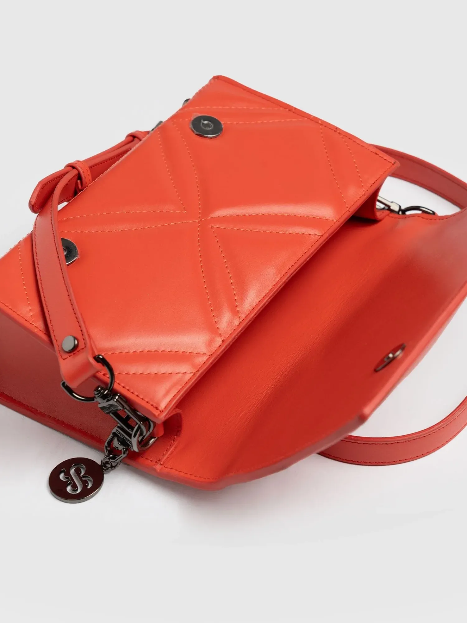 Sale Saint and Sofia Quilted Keira Cross Body Bag - Coral