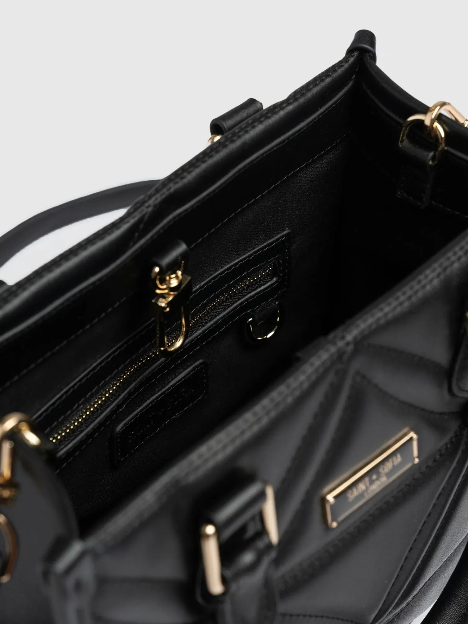 Sale Saint and Sofia Quilted Mia Mini Tote Bag - Black