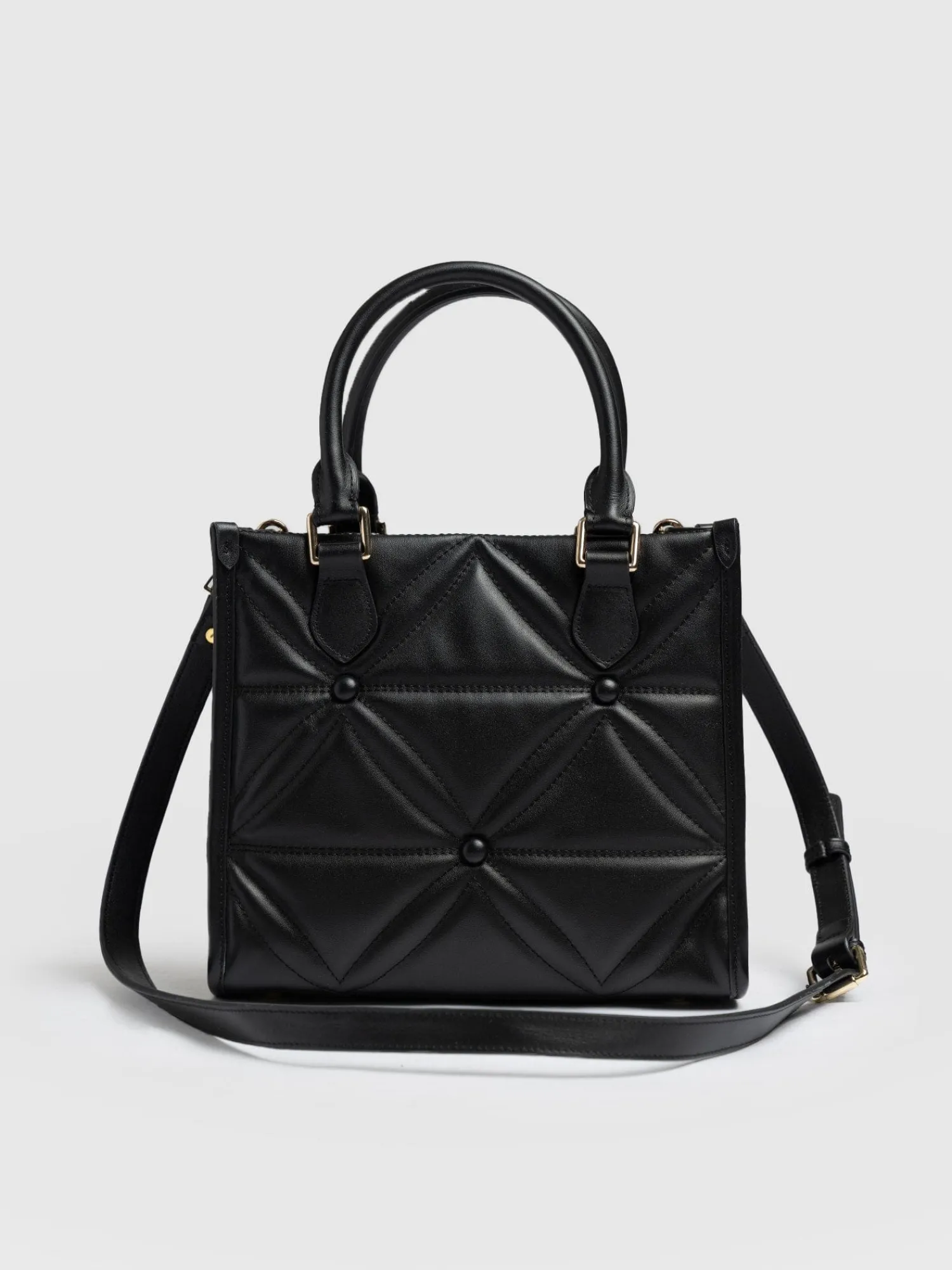 Sale Saint and Sofia Quilted Mia Mini Tote Bag - Black