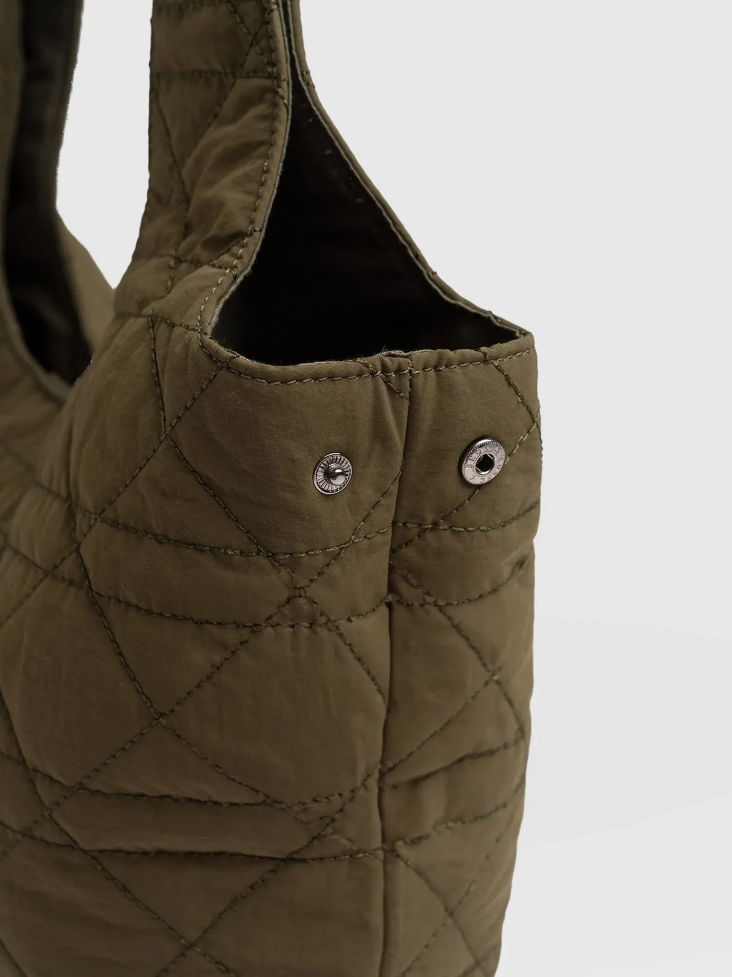 New Saint and Sofia Quilted Stella Shoulder Tote Bag - Khaki