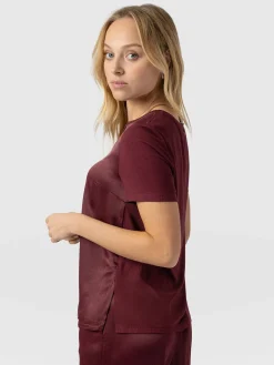 Online Saint and Sofia Rayner Contrast Tee - Maroon