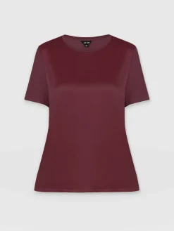 Online Saint and Sofia Rayner Contrast Tee - Maroon