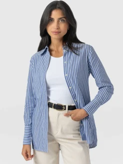New Saint and Sofia Reagan Tie Shirt - Blue Stripe