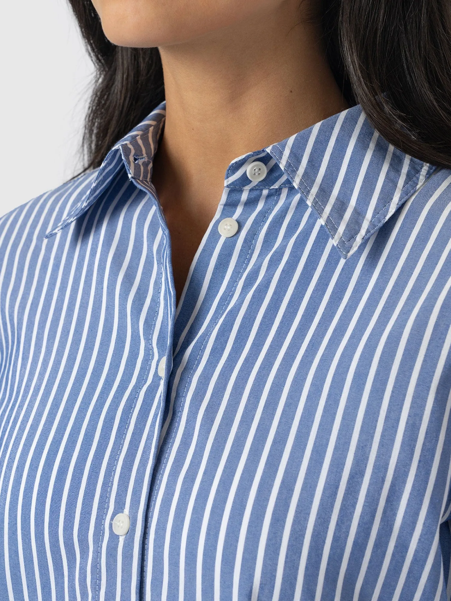 New Saint and Sofia Reagan Tie Shirt - Blue Stripe