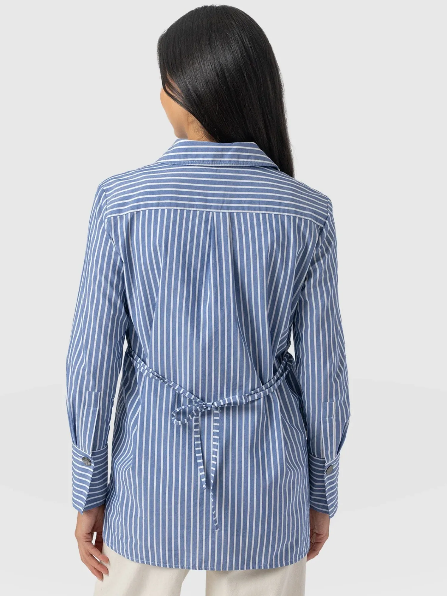 New Saint and Sofia Reagan Tie Shirt - Blue Stripe