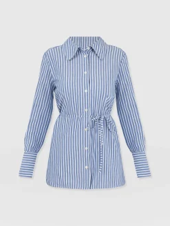 New Saint and Sofia Reagan Tie Shirt - Blue Stripe